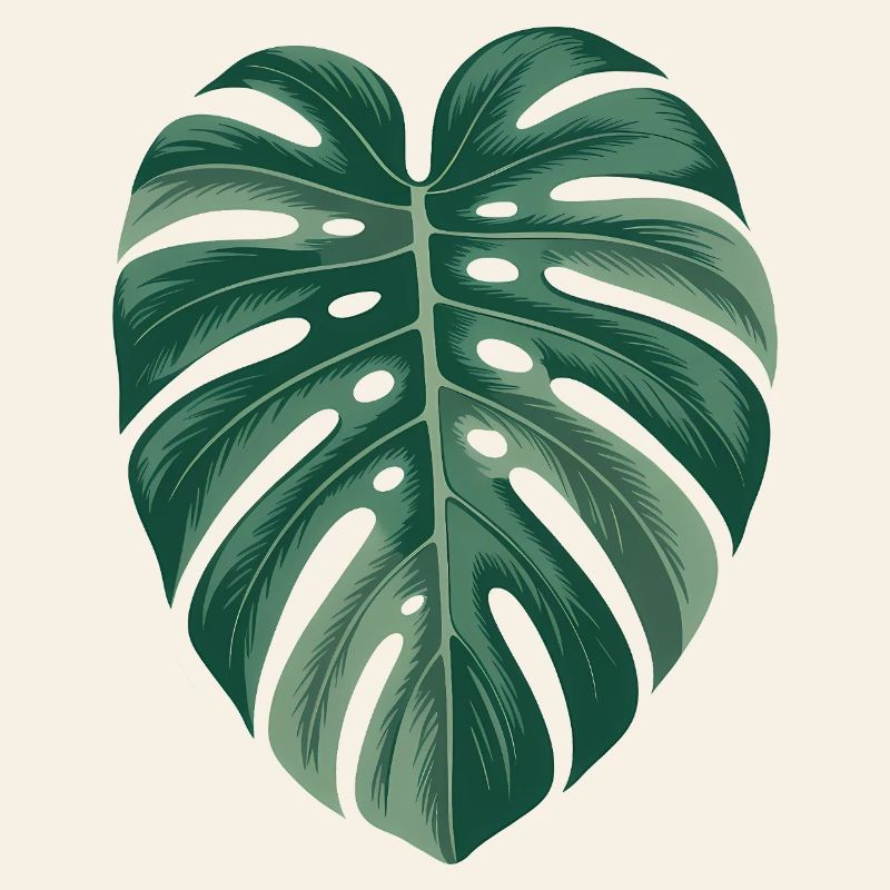 Tropical Monstera Leaf Illustration
