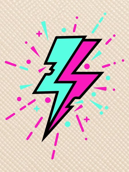 Retro Blitz bunten Stil