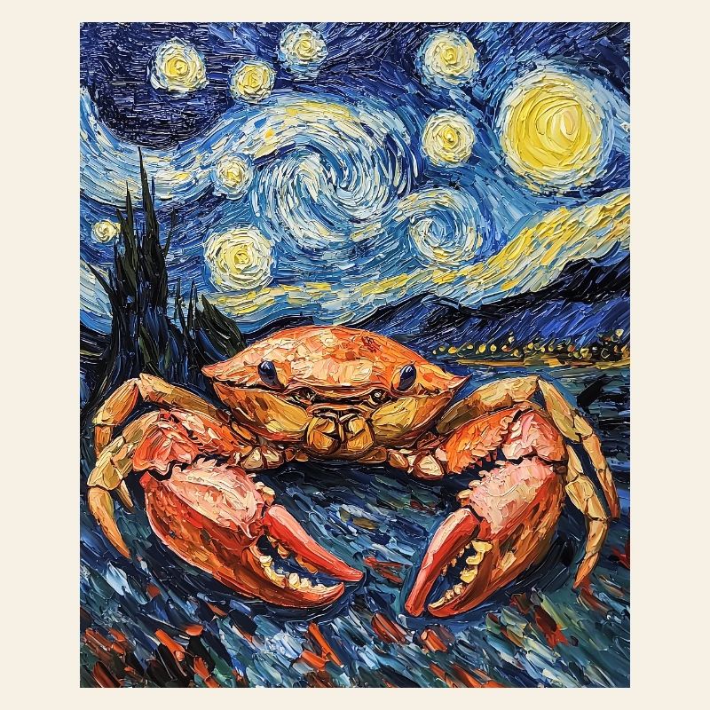 Crab Van Gogh Style Starry