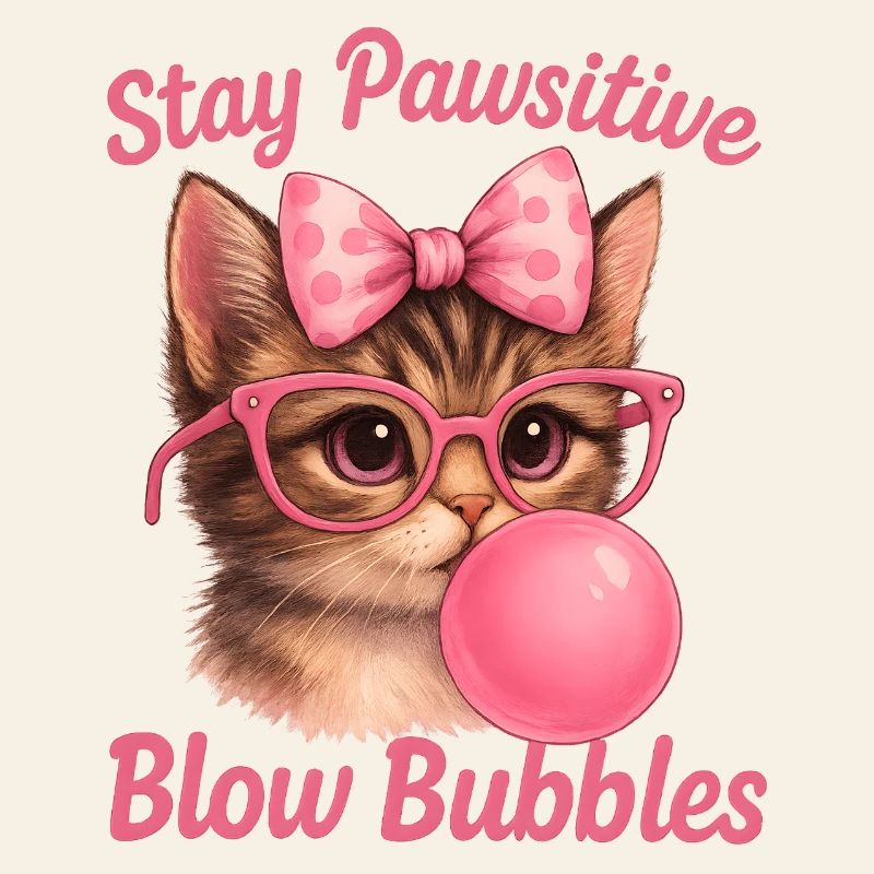 Chat mignon - Stay Pawsitive Blow Bubbles