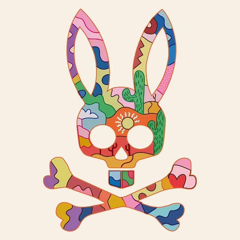 Rainbow Skull Bunny Patch
