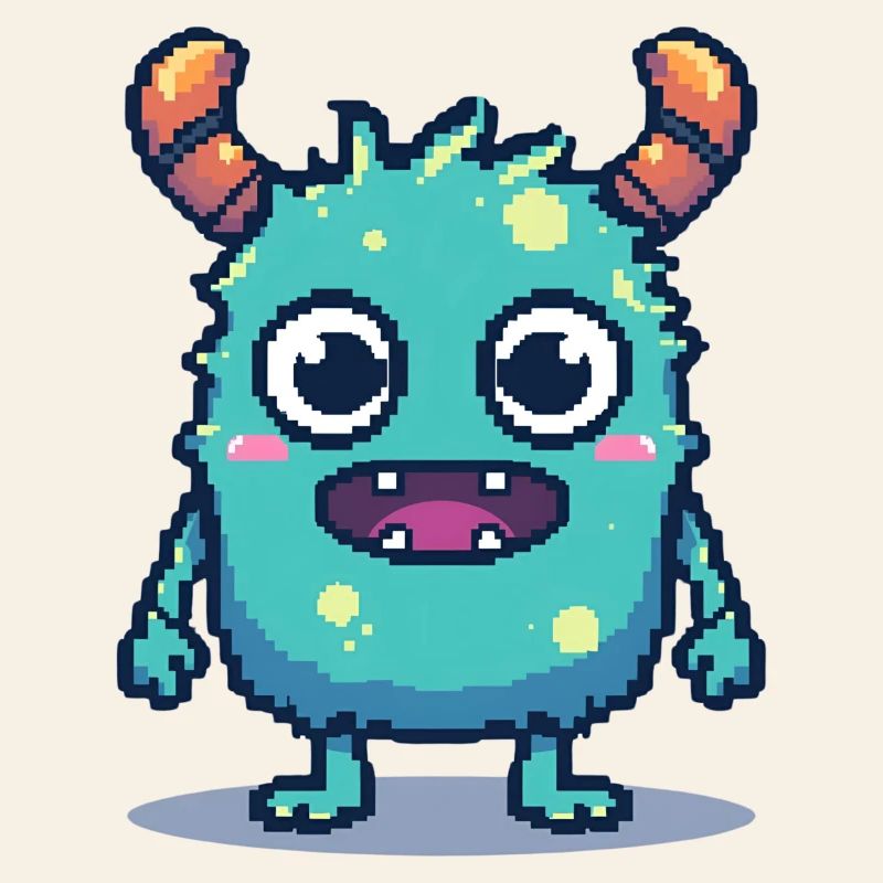 8 bits mignon pixel monstre style rétro des années 90