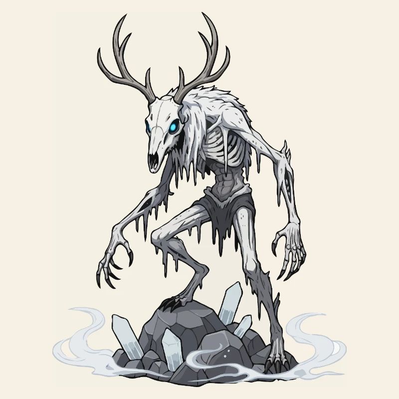 Wendigo Eisgeist Hirsch Skelett