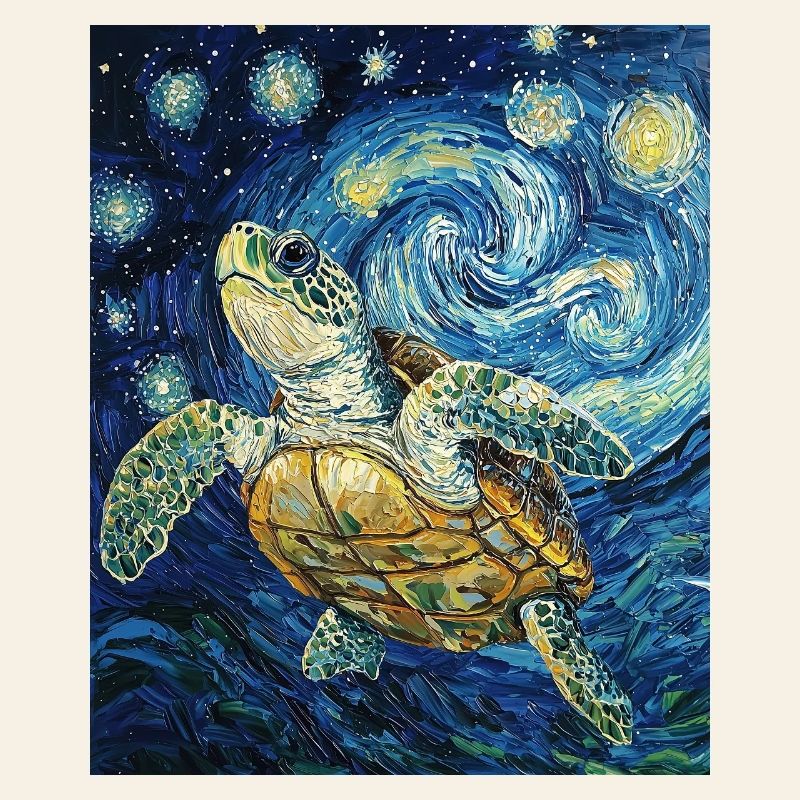 Turtle Van Gogh Style