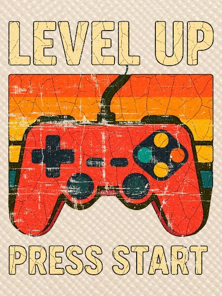 Level Up Retro-Controller-Kunst