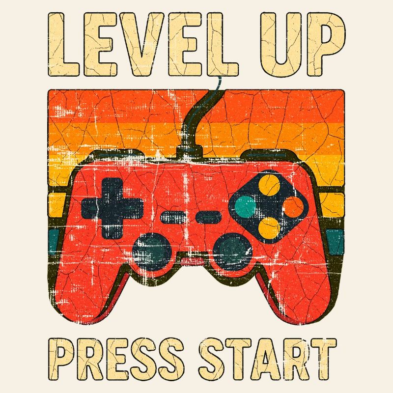 Level Up Retro-Controller-Kunst