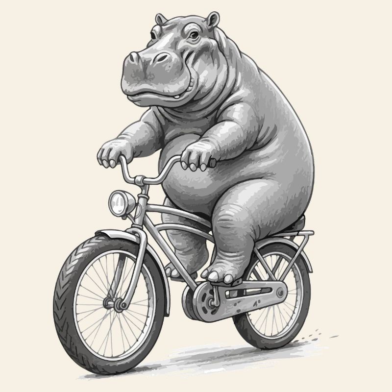 Hippo on a Bicycle