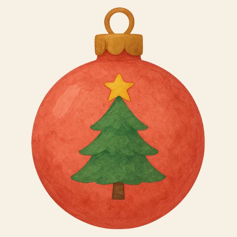 Weihnachtskugel mit Tannenbaum