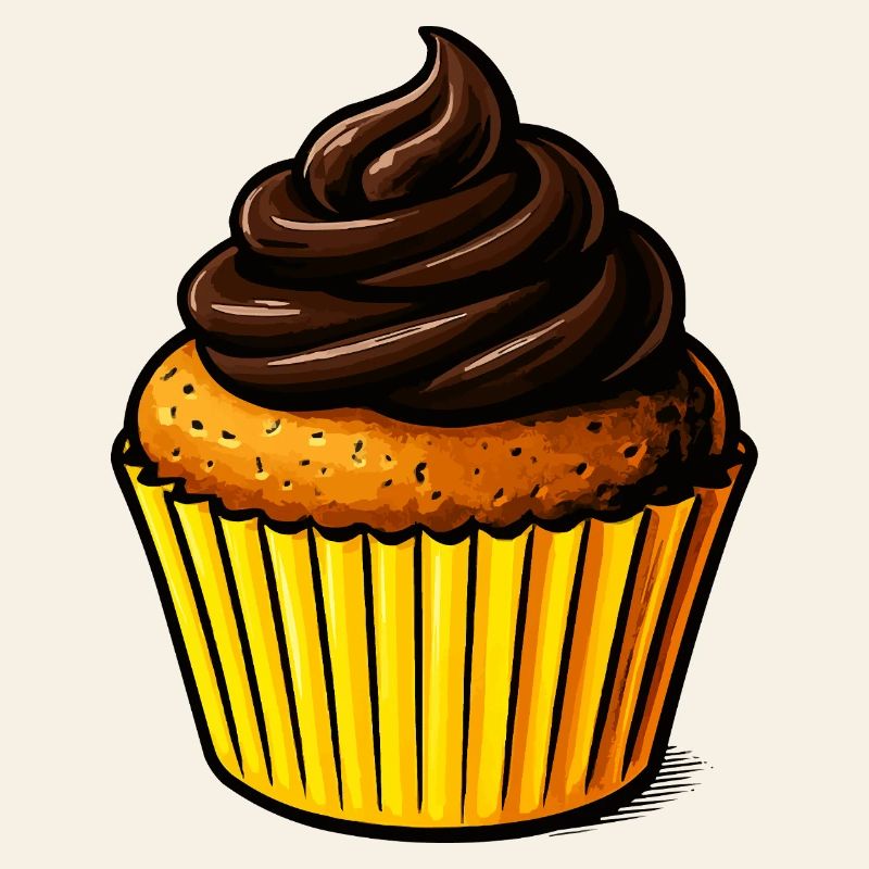 Chocolate Cupcake Illustration
