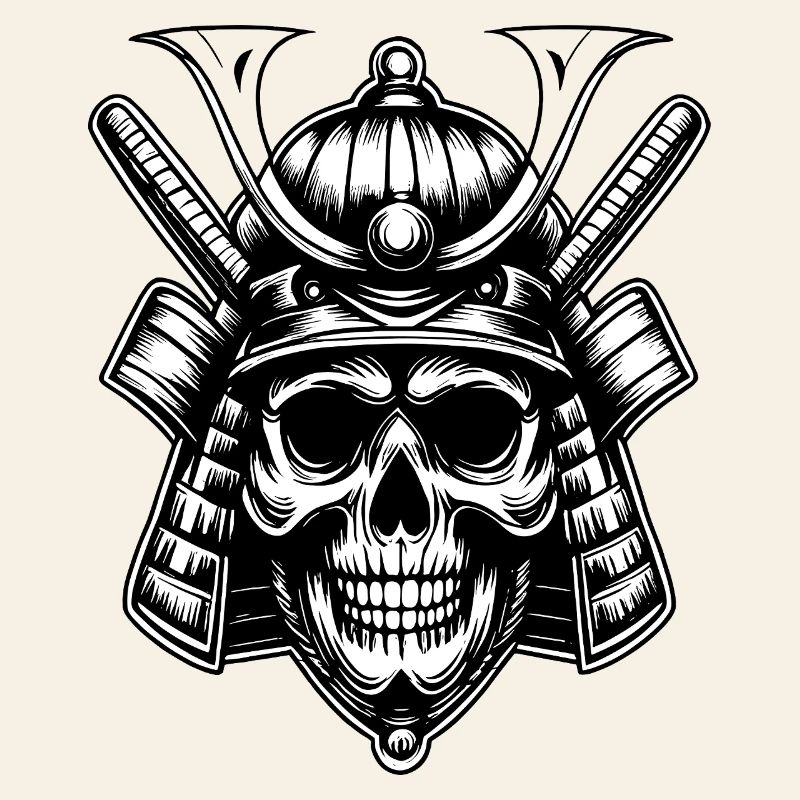 Schädel Samurai Krieger Emblem
