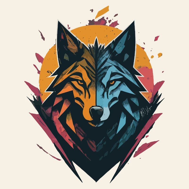 Wolf Doppelseitiger Sonnenmond