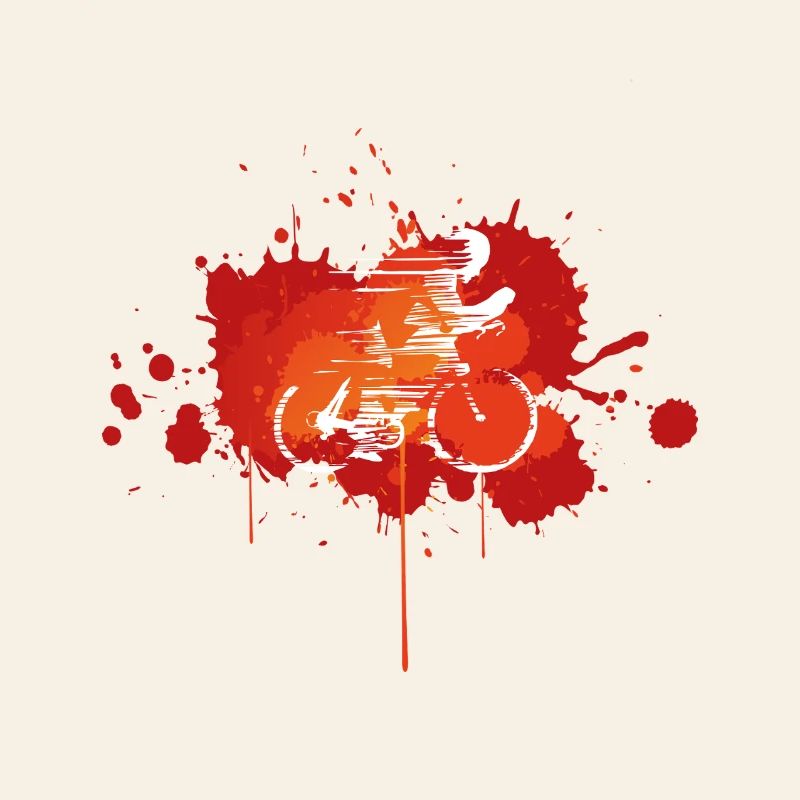 Bike splashed in orange paint