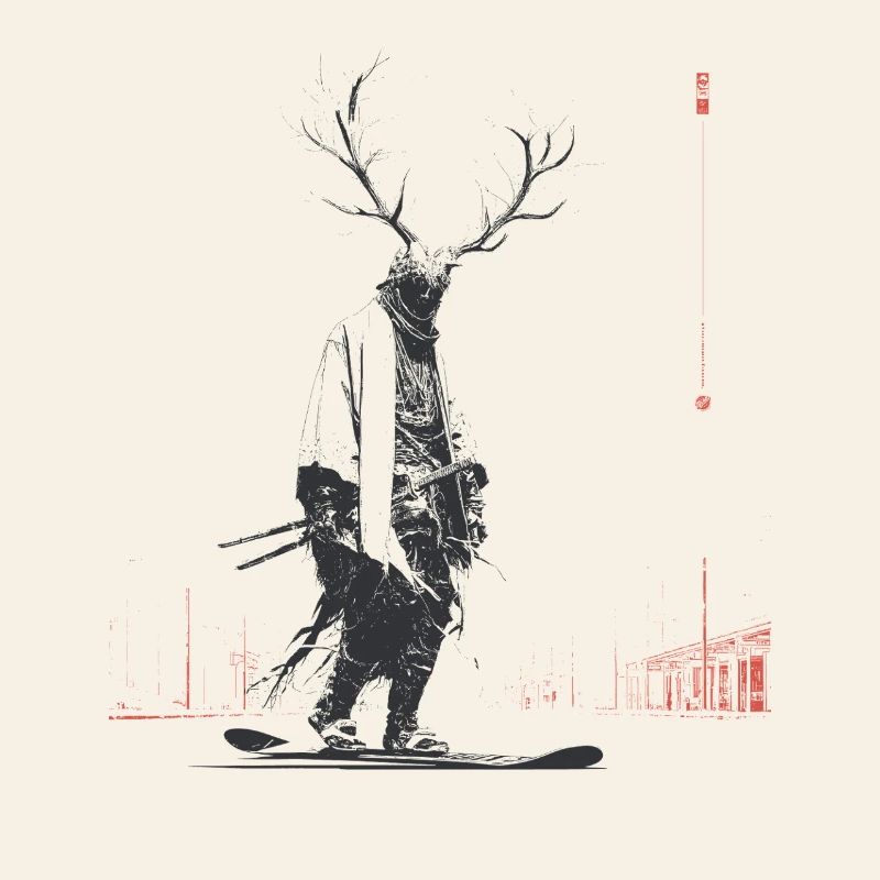 Waldgeist mit Geweihbaum