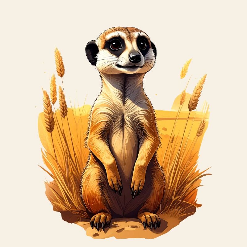 Ein Erdmännchen in der Savanne