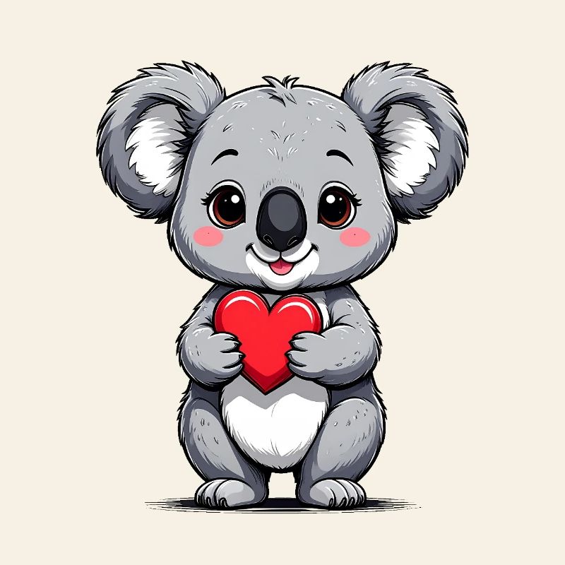 Koala with heart