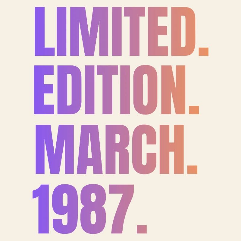 Mars 1987 Année 1987 Retro 1987 Édition limitée