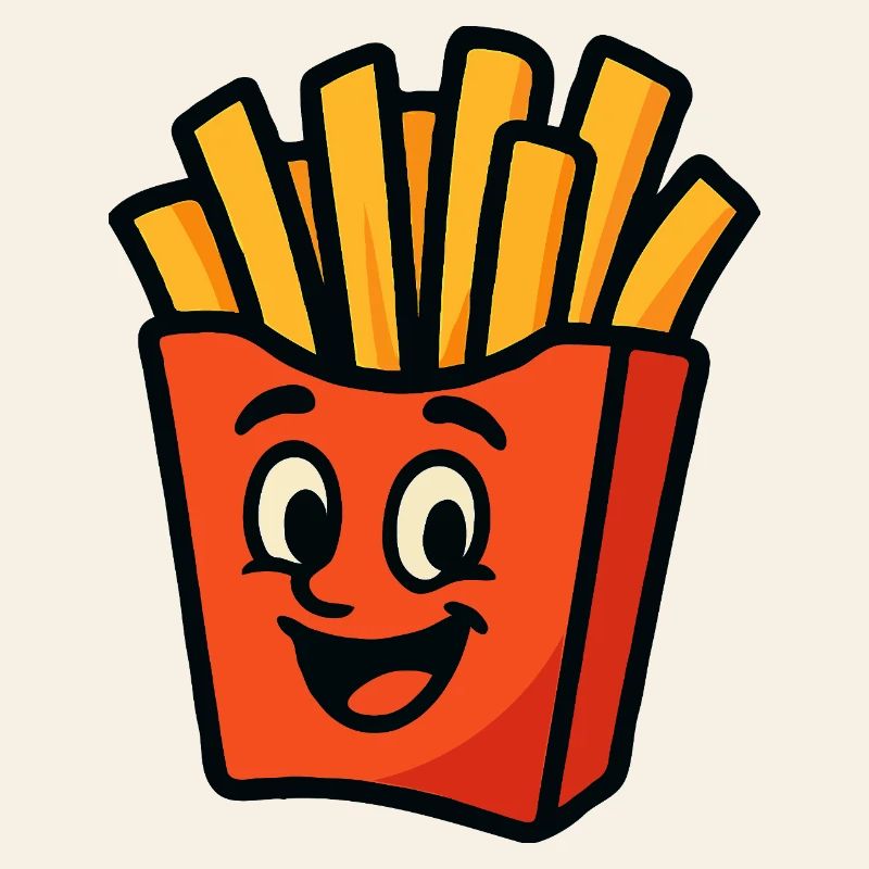 Fröhlicher Pommes-Held