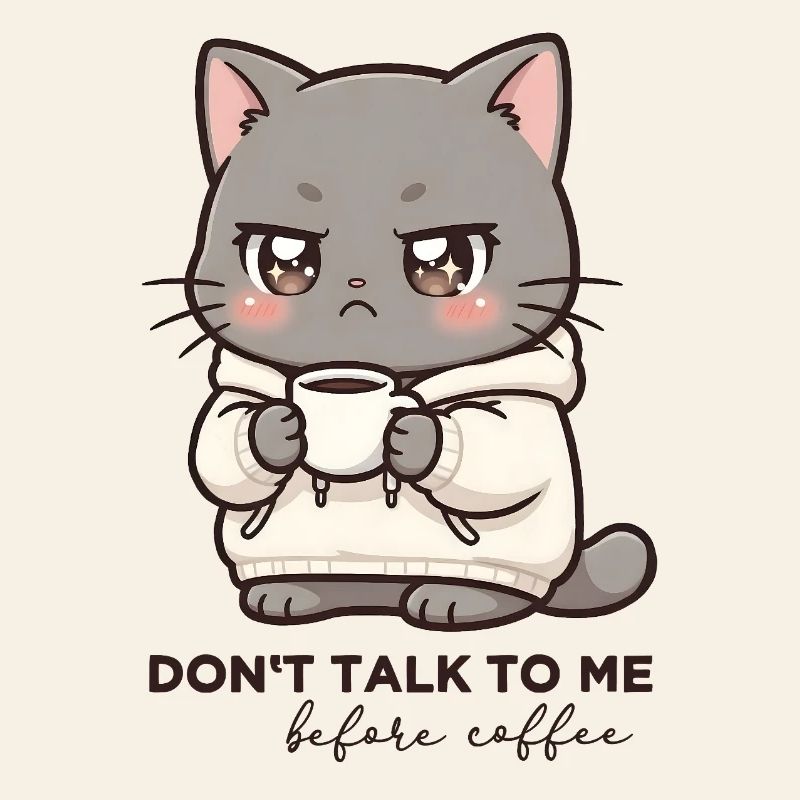 Don't talk to me before Coffee cat