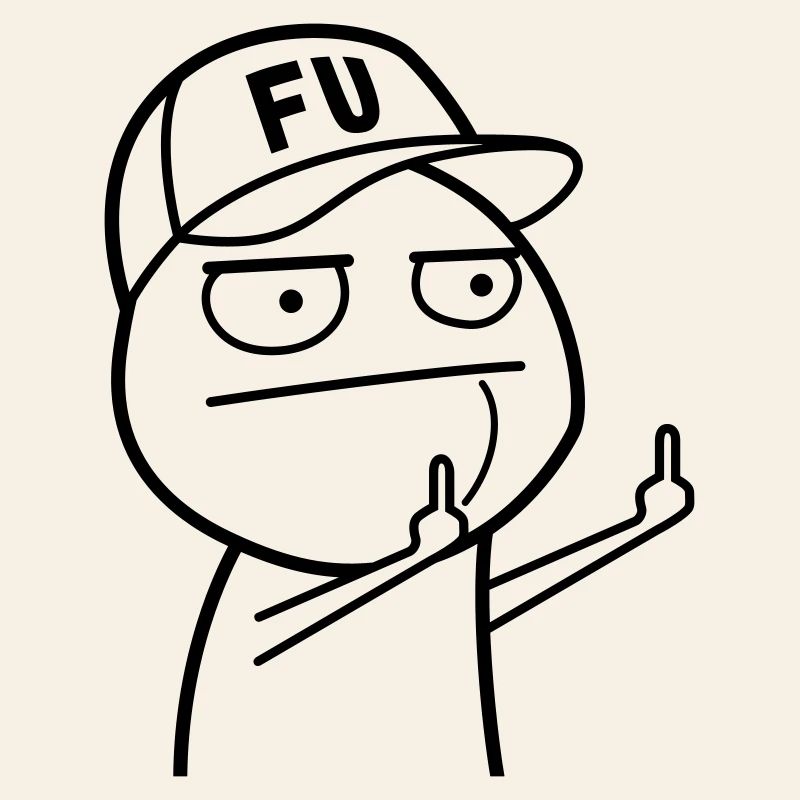 FU Meme with baseball cap (color changeable)