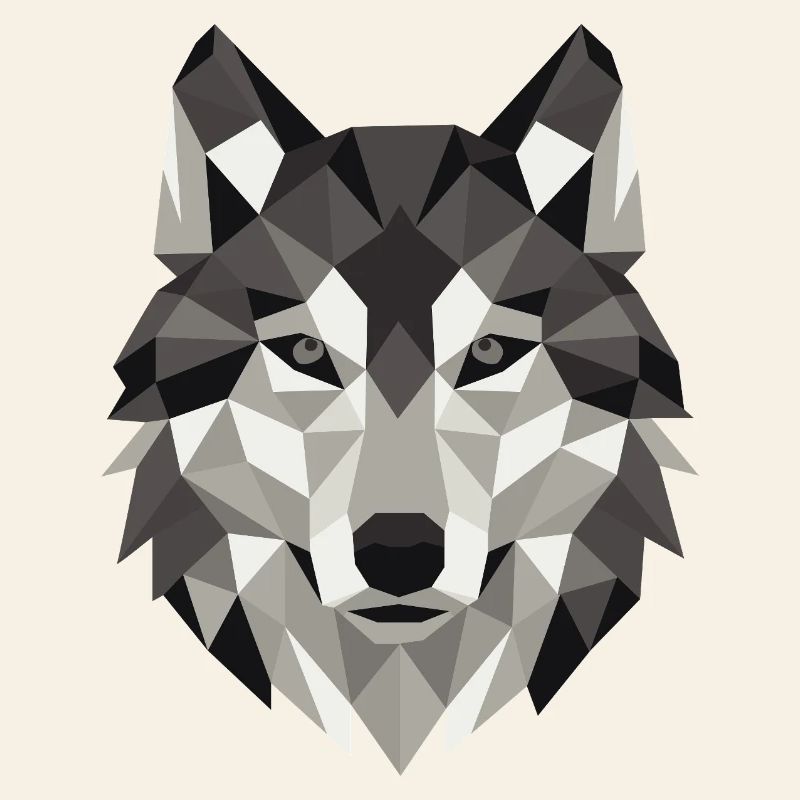Wolf Head Lowpoly Geometry