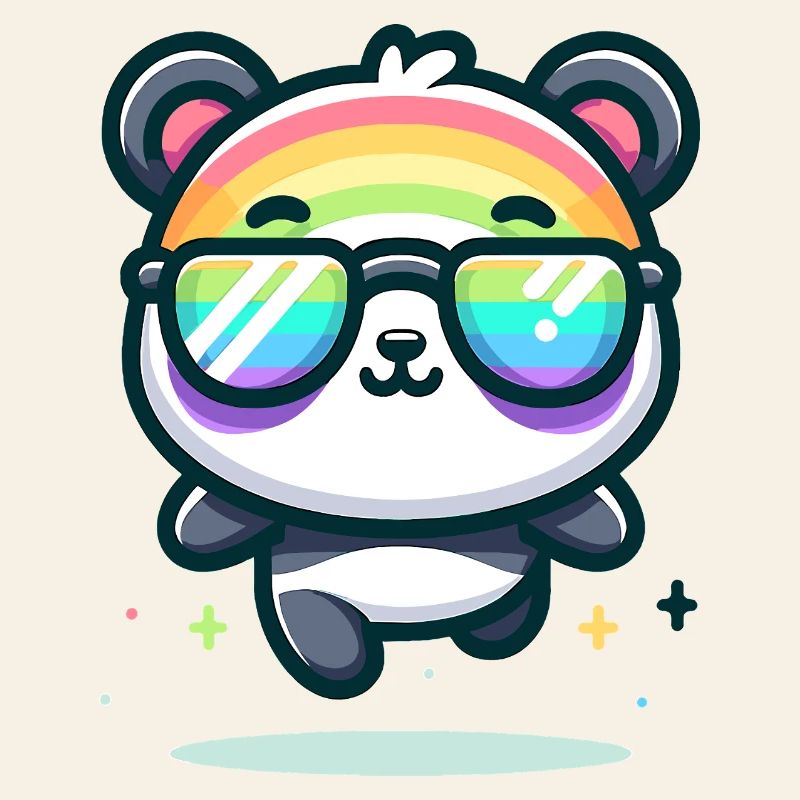 Regenbogen Panda Sonnenbrille Sommer Bär