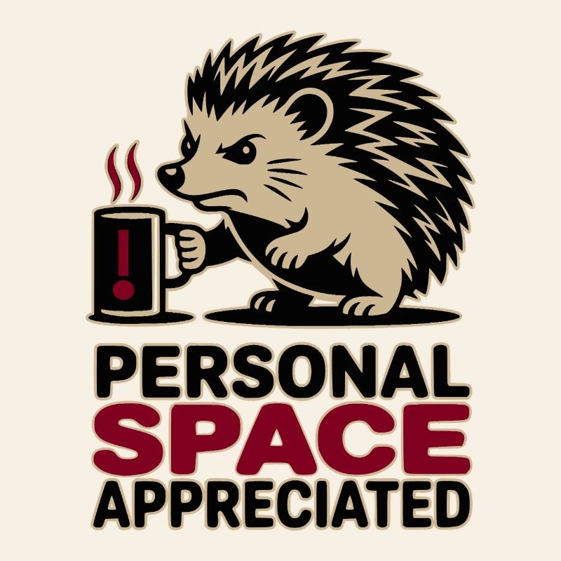 Grumpy Hedgehog Personal Space Introvert Coffee