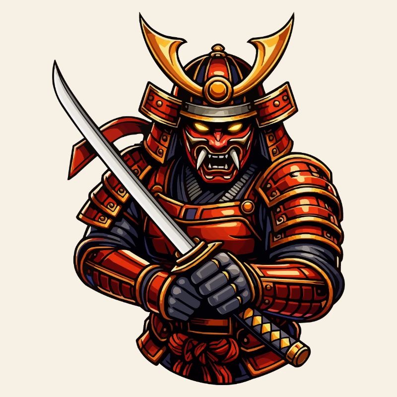 Kampfkunst-Samurai mit Schwert