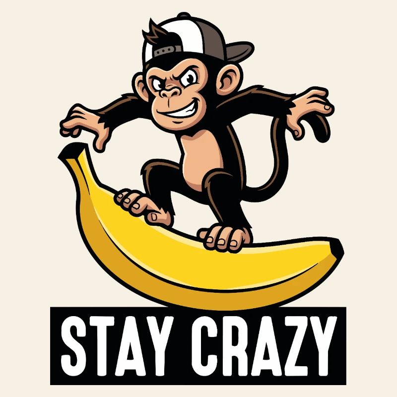 Monkey on Banana Stay Crazy