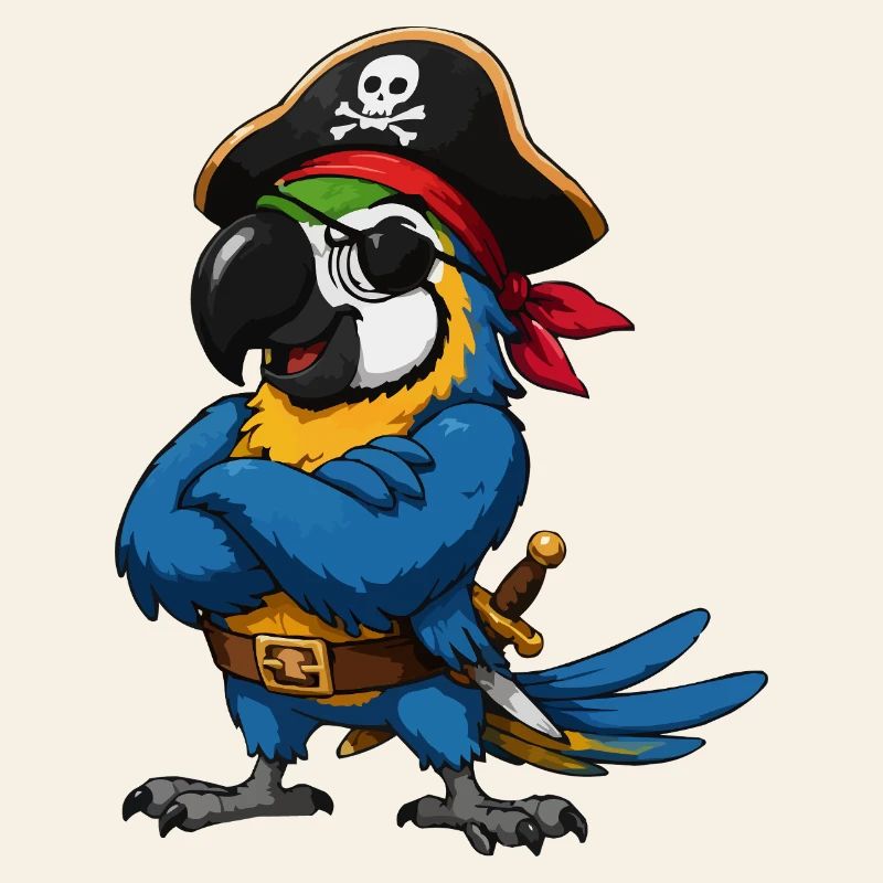 Oiseau pirate avec cache-œil