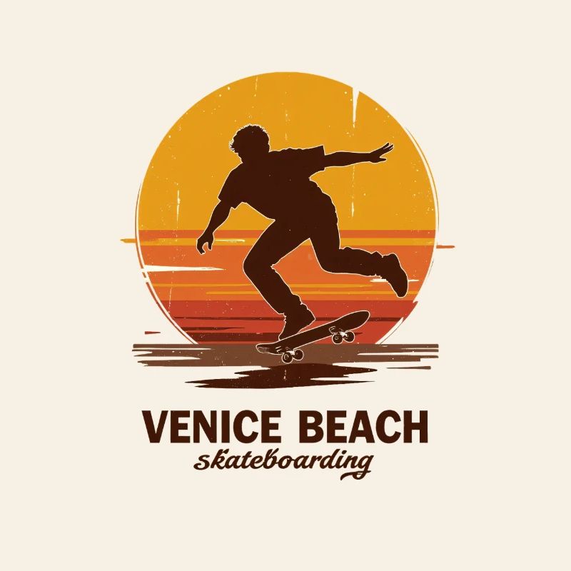 Venice Beach Sunset Skateboarder