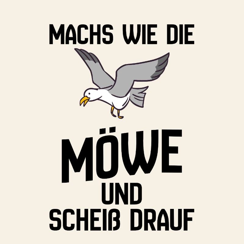 Seemöwe im Flug Cartoon-Design - Scheiß drauf