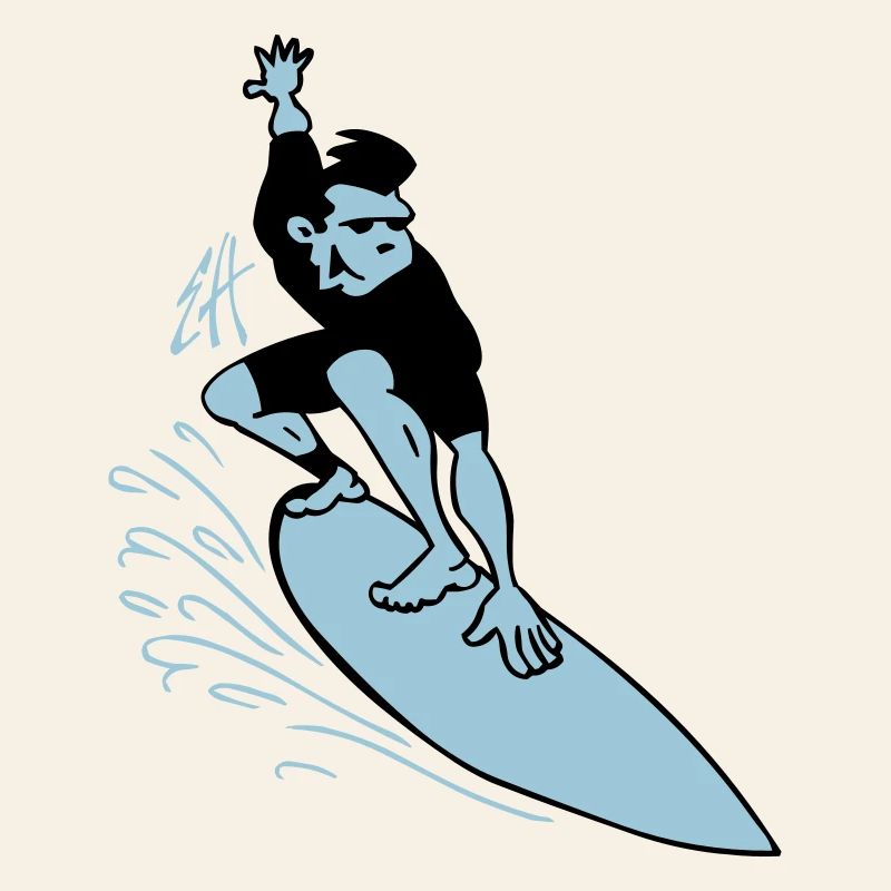 Two Color Surfer Drawing