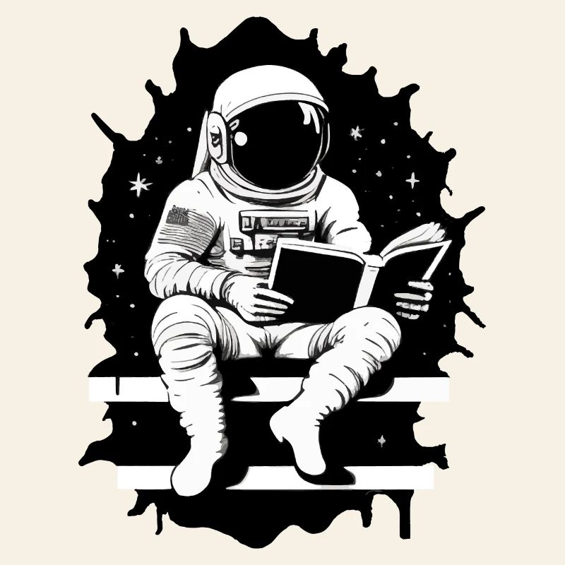 Astronaut reads a book