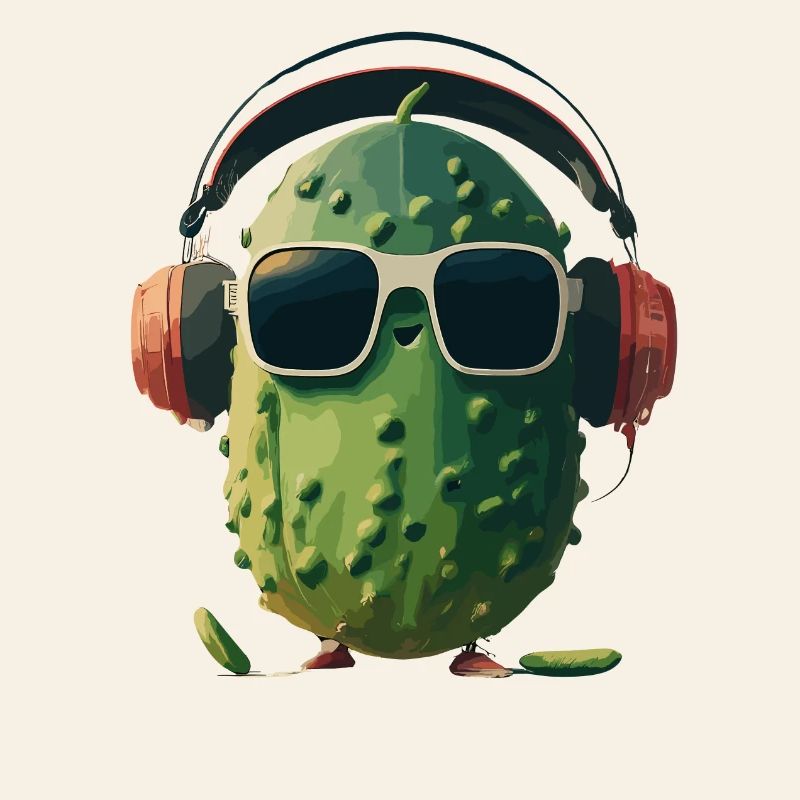 Cool Groovender Kaktus mit Kopfhörer Sommer Vibes