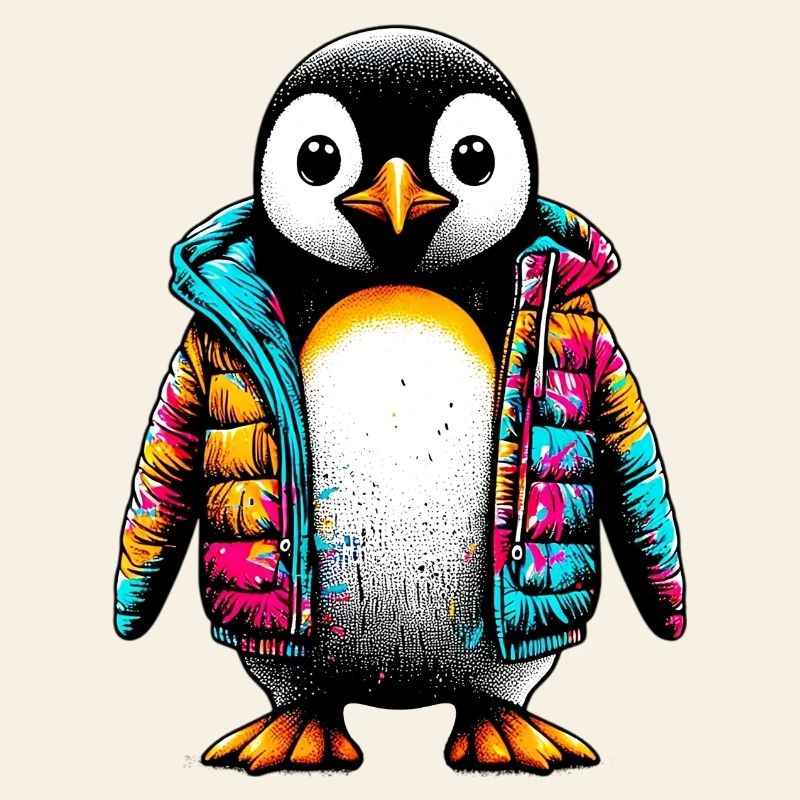 Penguin with jacket jacket