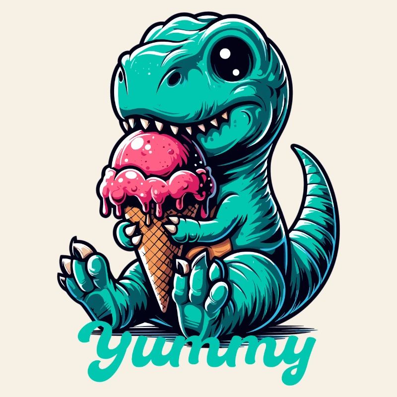 Süßer T-Rex mit Eis Dinosaurier Geschenk