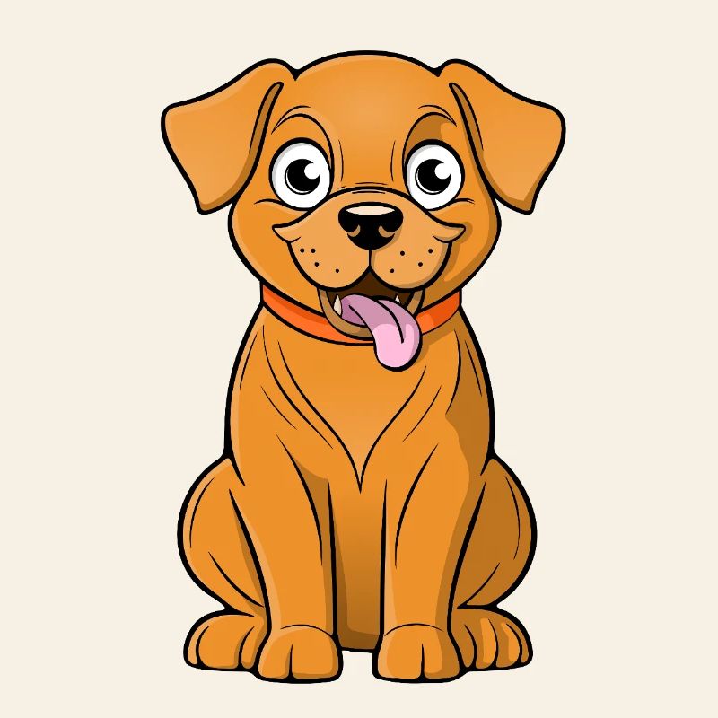 Chien brun joyeux et mignon