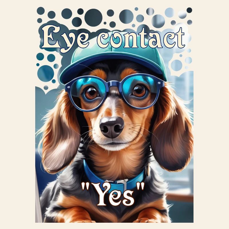 Dackelblick Ja Dackel mit Cap stylische Brille