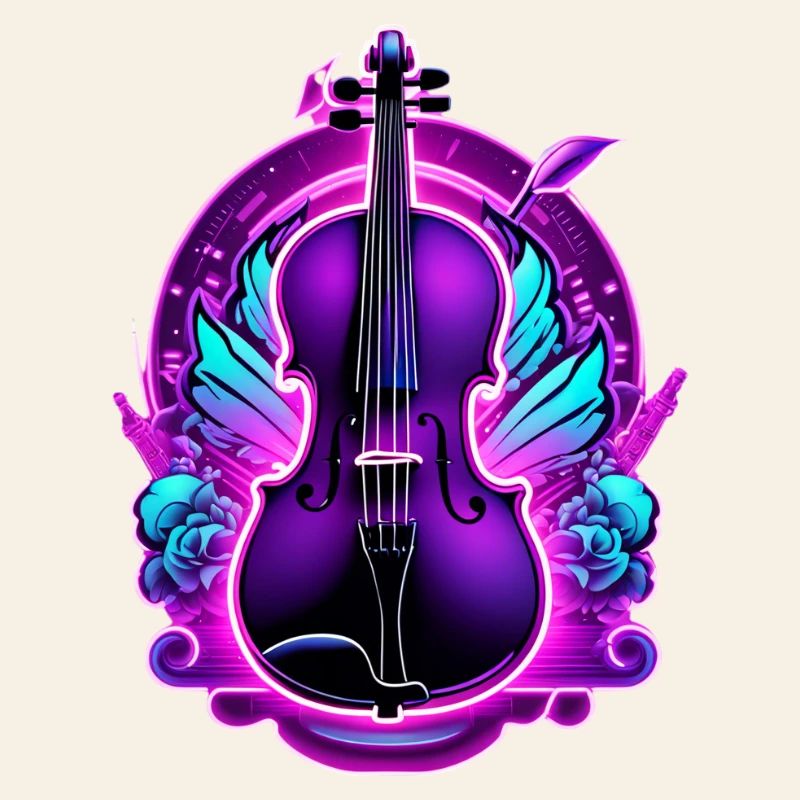 Violon aux couleurs néon