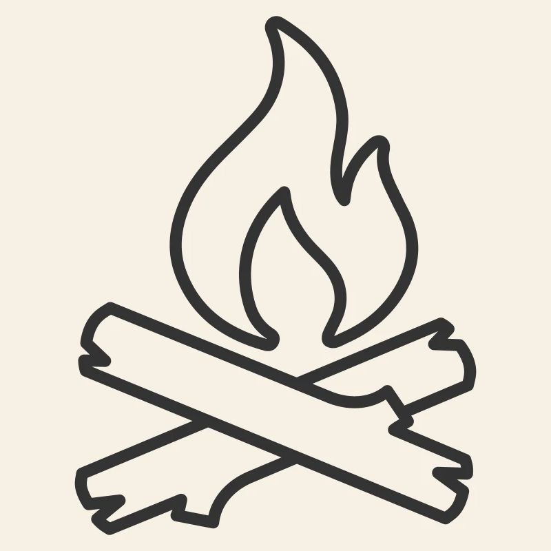Bonfire Line Icon Campfire