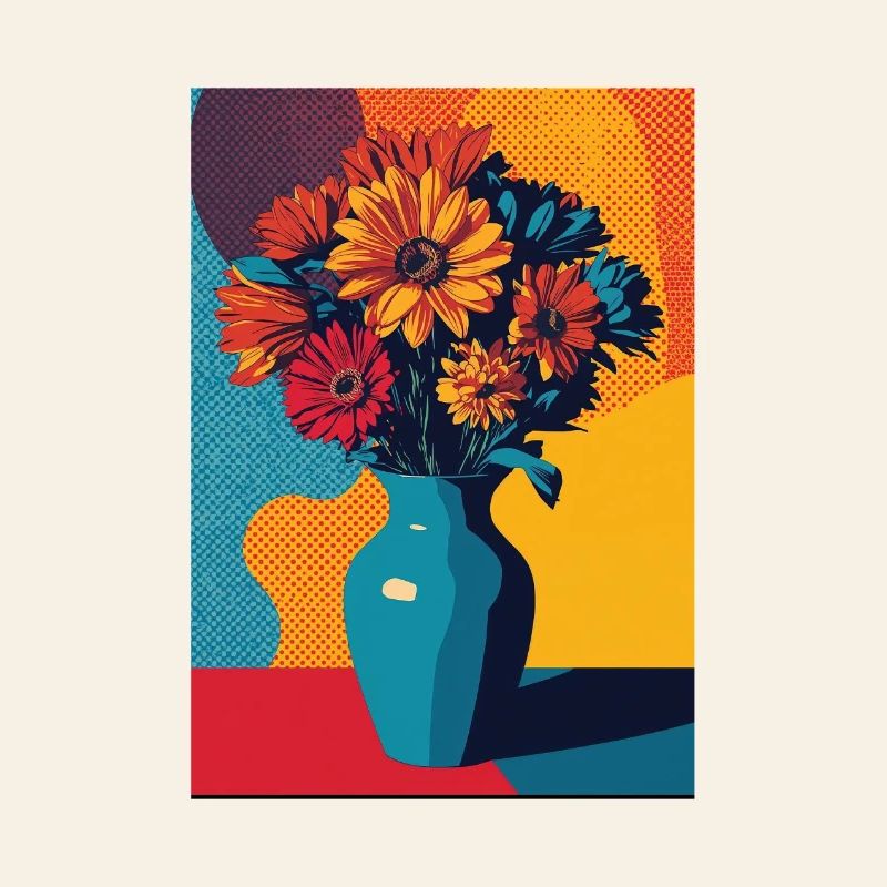 Bouquet de fleurs Pop Art