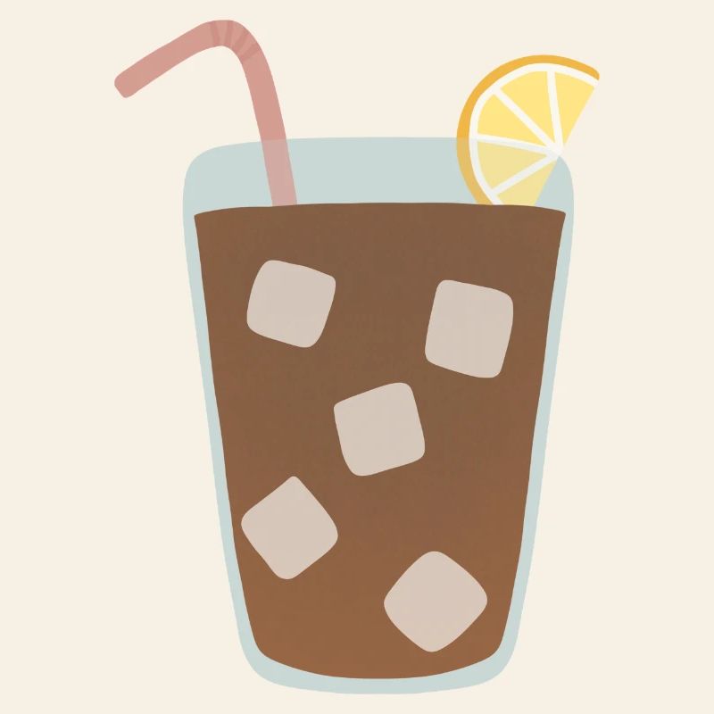 Zitrone Eistee Glas Illustration