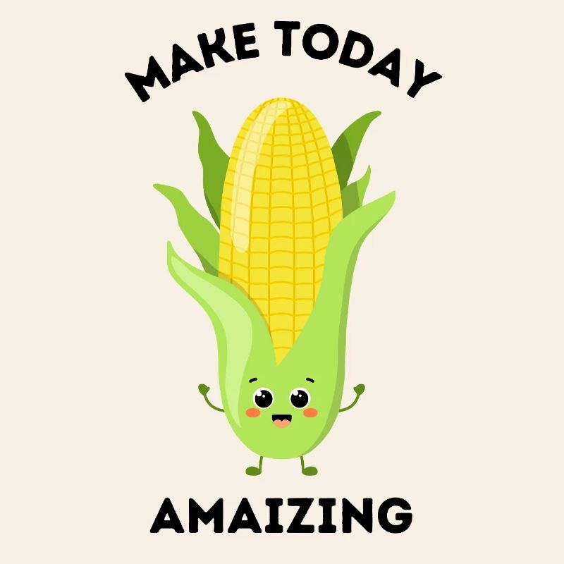 Mignon jeu de mots maïs dessin animé « Make Today Amaizing »