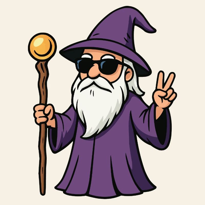 Violet Wizard Peace Sign