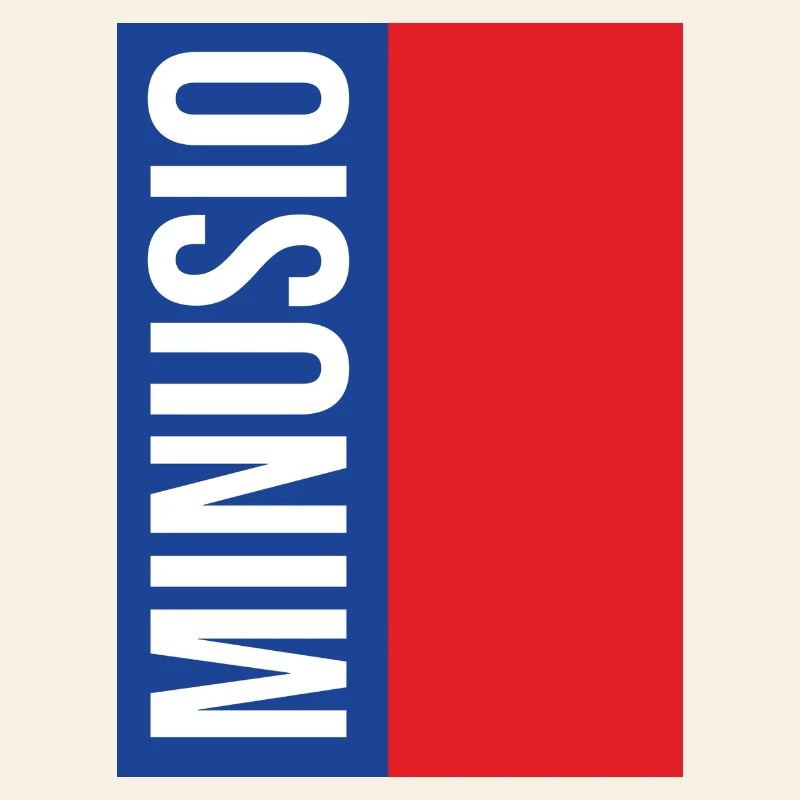 Minusio Vertical Typography Blue Red