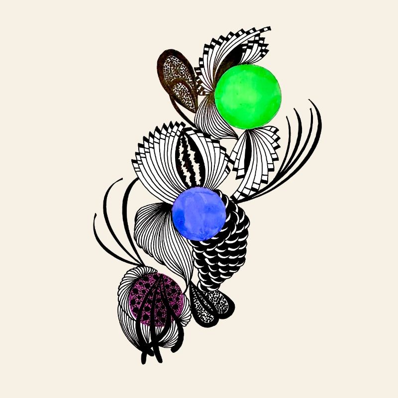 Alignez les fleurs avec des boules de couleur