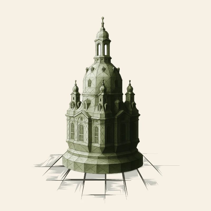 Dames d’échecs à bas polygon Frauenkirche