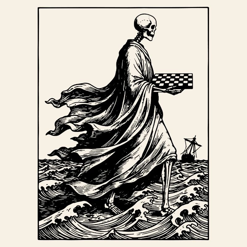 Skeleton joue aux échecs