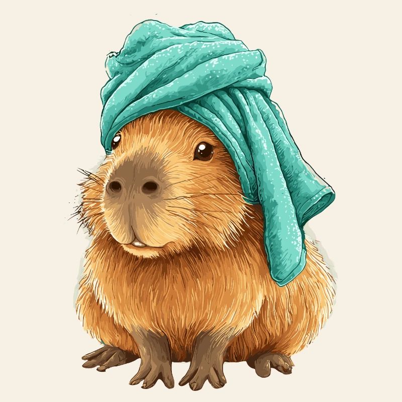 Capybara avec du tissu
