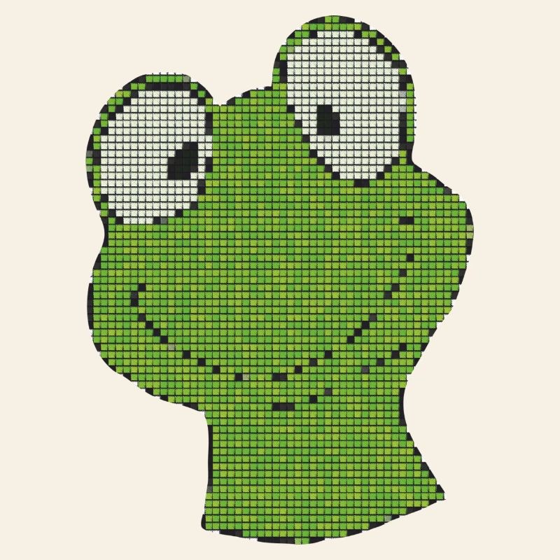 Pixel Frog Green Pixel Smiley